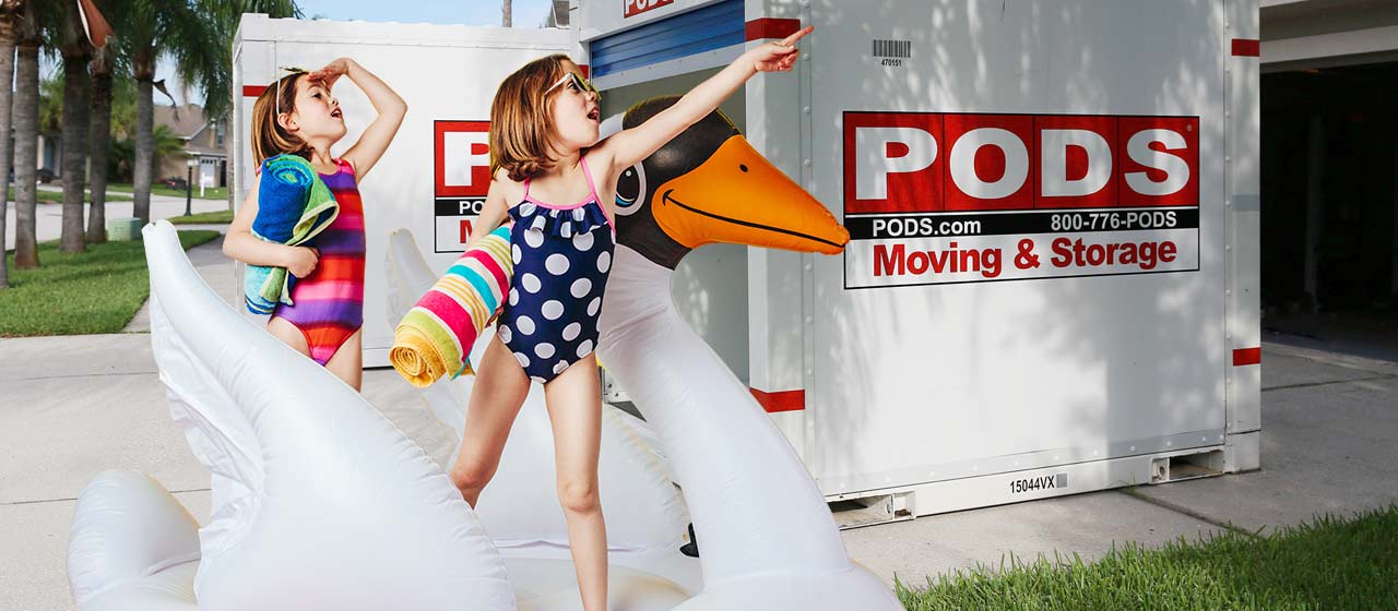 PODS Logo & Sun: PODS summer moving discount