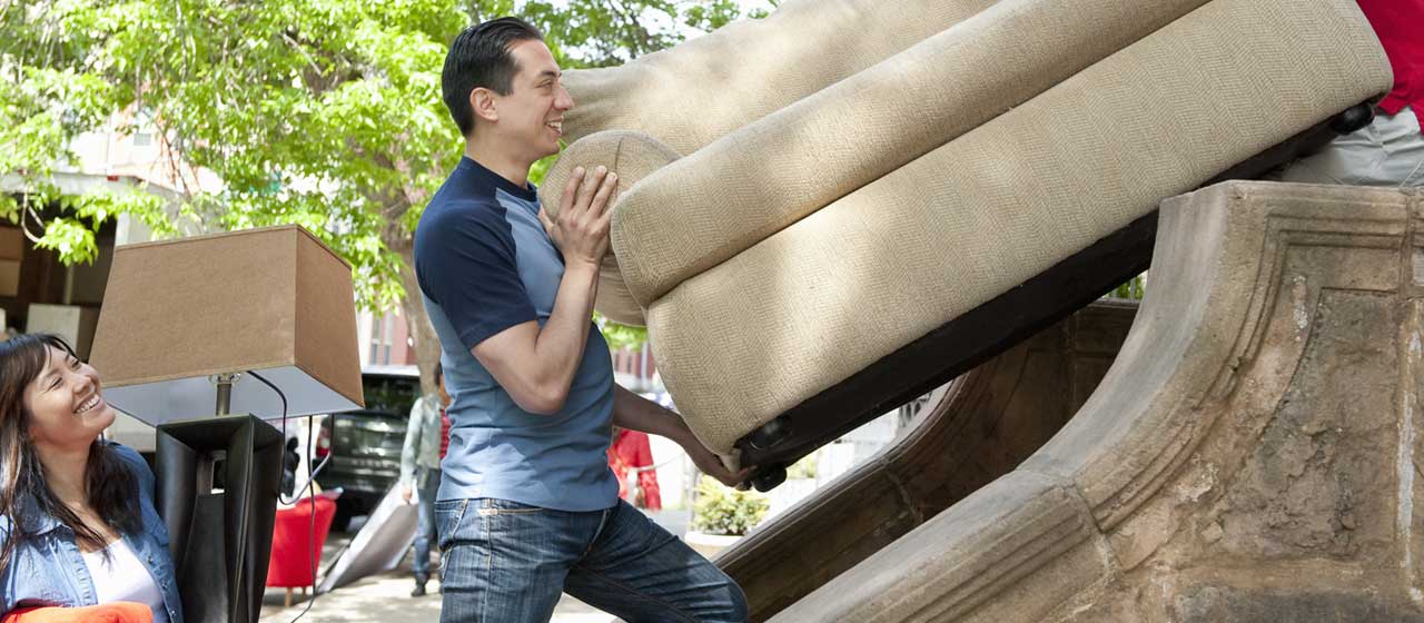 Man moving in a city