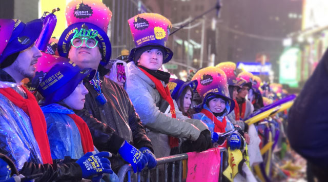 Ball Drop Viewers at Times Square New Years Eve Event