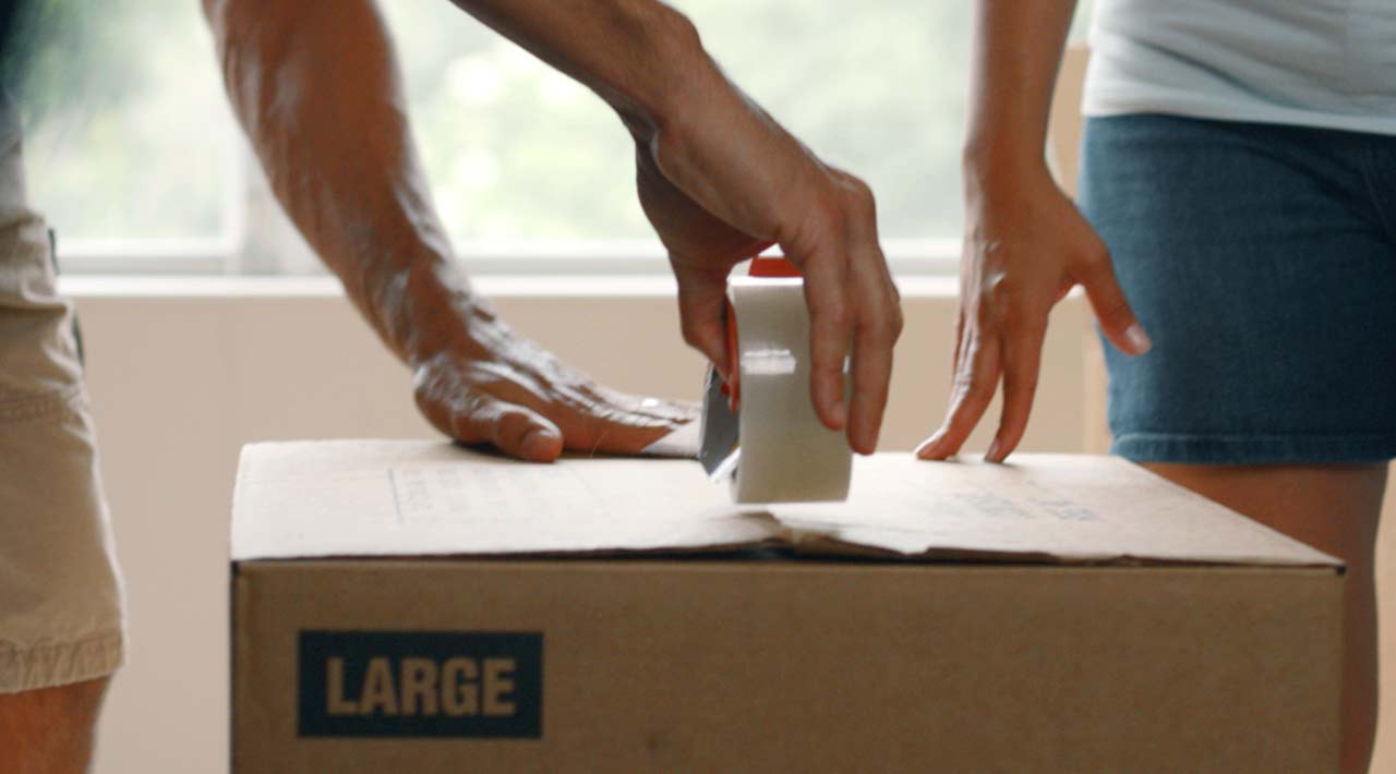 Mover taping box closed