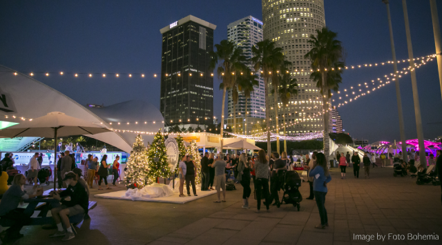 Tampa Downtown Winter Village crowd by Foto Bohemia