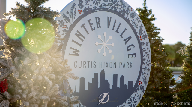 Tampa Downtown Winter Village Sign by Foto Bohemia