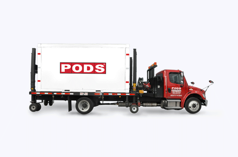 PODS container on rental truck