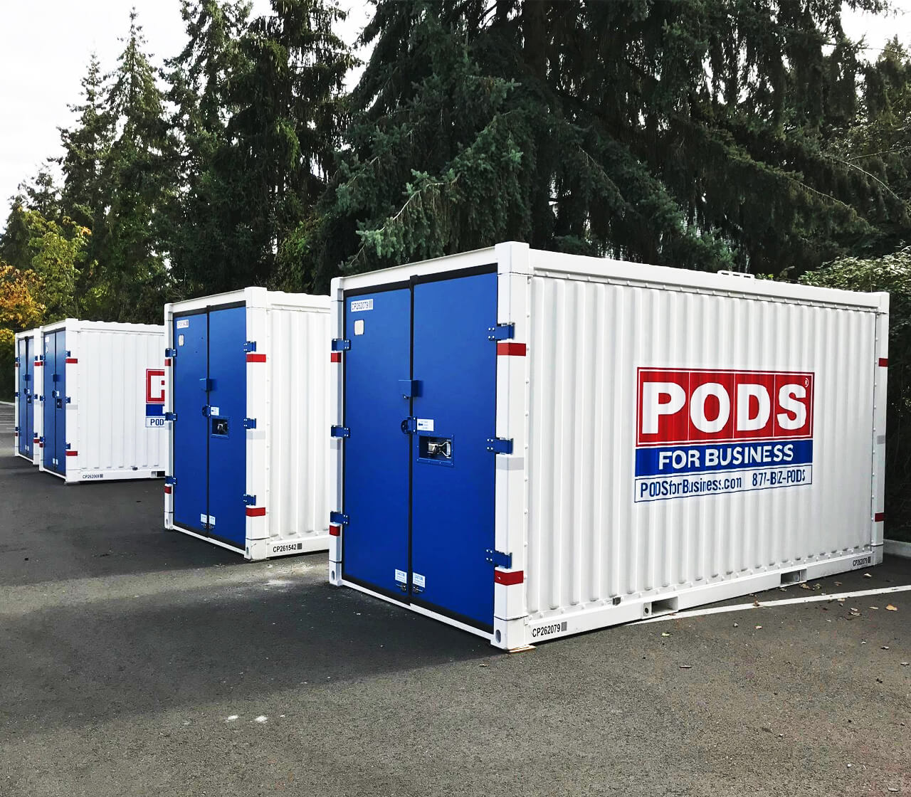 PODS onsite storage containers outdoors